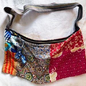 Kantha Colorful Patchwork Shoulder Bag NWOT